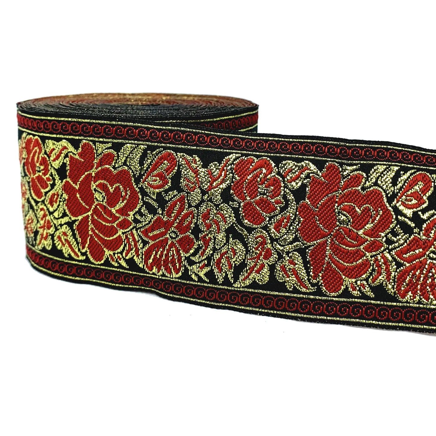 5cm Embroidered Lace Trim | 3 Yard Vintage Ethnic Boho Ribbon | Decorative Fabric Trim for Bags, Clothing, Jewelry & DIY Crafts