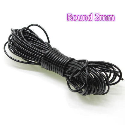Genuine Black Leather Cord | 2M Round Cowhide Leather String | 1–10mm Cord for Bracelets, Necklaces & DIY Jewelry Making #LeatherCord #JewelryMaking