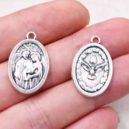 Vintage Christian Charms Set | St. Michael, St. Francis, Our Lady of Fatima & Lourdes Pendants | Religious Jewelry Making Supplies