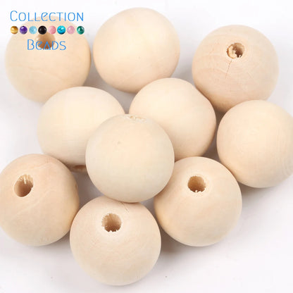 Natural Wood Beads | Round Wooden Spacer Beads 4–50mm | DIY Jewelry Making, Crafts & Handmade Accessories