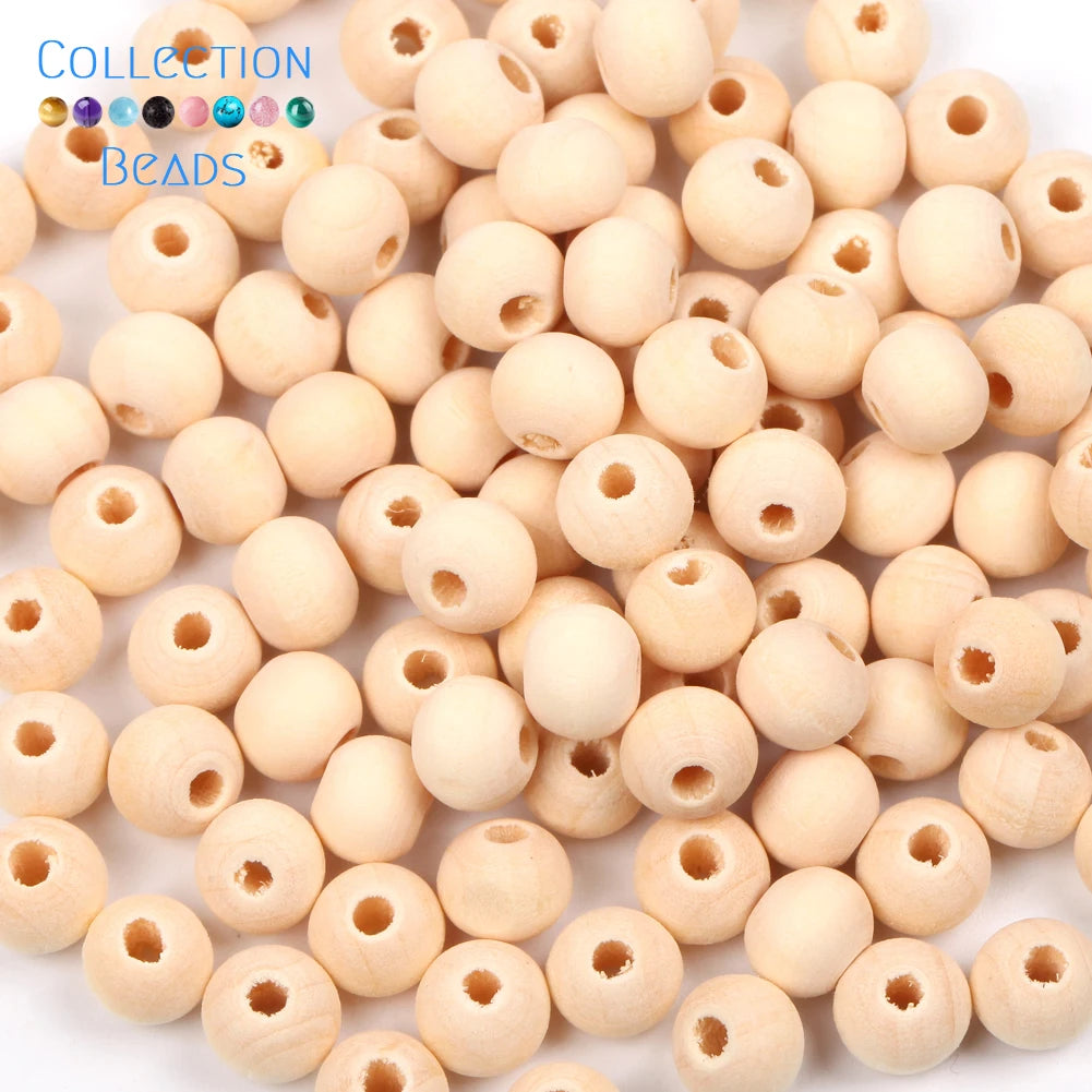 Natural Wood Beads | Round Wooden Spacer Beads 4–50mm | DIY Jewelry Making, Crafts & Handmade Accessories