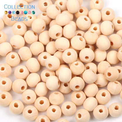 Natural Wood Beads | Round Wooden Spacer Beads 4–50mm | DIY Jewelry Making, Crafts & Handmade Accessories