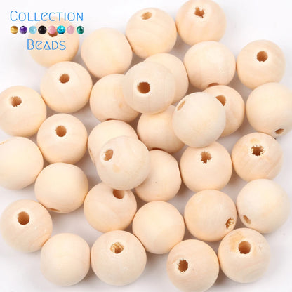 Natural Wood Beads | Round Wooden Spacer Beads 4–50mm | DIY Jewelry Making, Crafts & Handmade Accessories