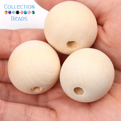 Natural Wood Beads | Round Wooden Spacer Beads 4–50mm | DIY Jewelry Making, Crafts & Handmade Accessories