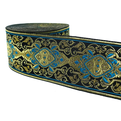 5cm Embroidered Lace Trim | 3 Yard Vintage Ethnic Boho Ribbon | Decorative Fabric Trim for Bags, Clothing, Jewelry & DIY Crafts