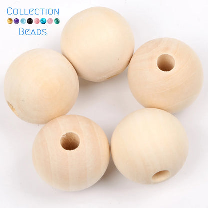 Natural Wood Beads | Round Wooden Spacer Beads 4–50mm | DIY Jewelry Making, Crafts & Handmade Accessories
