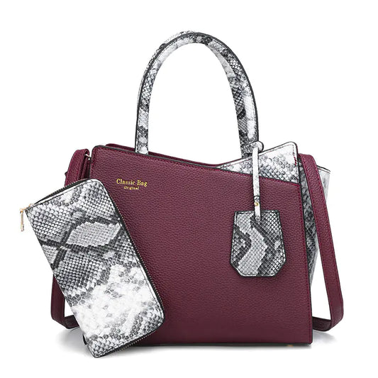 Snakeskin Print Retro Shoulder Purse – Classic Statement Bag