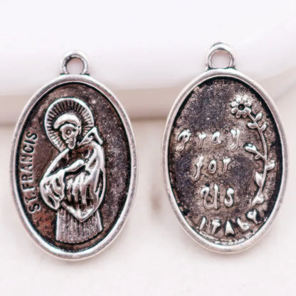 Vintage Christian Charms Set | St. Michael, St. Francis, Our Lady of Fatima & Lourdes Pendants | Religious Jewelry Making Supplies