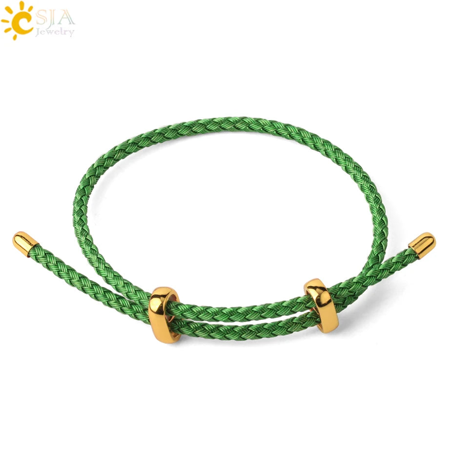 Adjustable Steel Wire Bracelet | Braided Rope Expandable Bracelet with Gold Color Clasp | DIY Charm Bracelet Base
