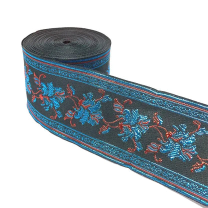 5cm Embroidered Lace Trim | 3 Yard Vintage Ethnic Boho Ribbon | Decorative Fabric Trim for Bags, Clothing, Jewelry & DIY Crafts