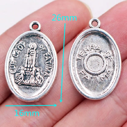 Vintage Christian Charms Set | St. Michael, St. Francis, Our Lady of Fatima & Lourdes Pendants | Religious Jewelry Making Supplies