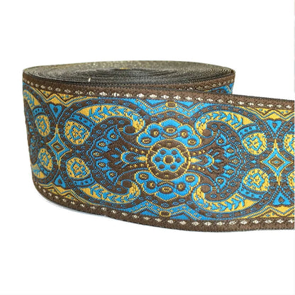 5cm Embroidered Lace Trim | 3 Yard Vintage Ethnic Boho Ribbon | Decorative Fabric Trim for Bags, Clothing, Jewelry & DIY Crafts