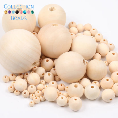 Natural Wood Beads | Round Wooden Spacer Beads 4–50mm | DIY Jewelry Making, Crafts & Handmade Accessories