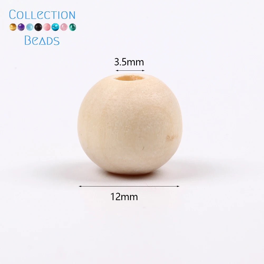 Natural Wood Beads | Round Wooden Spacer Beads 4–50mm | DIY Jewelry Making, Crafts & Handmade Accessories