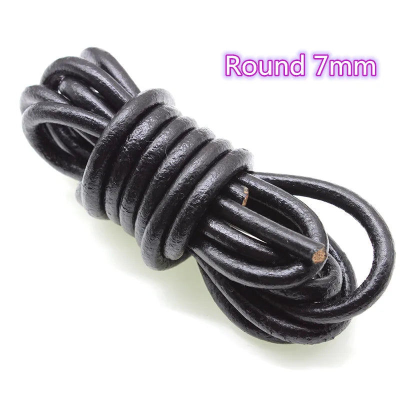Genuine Black Leather Cord | 2M Round Cowhide Leather String | 1–10mm Cord for Bracelets, Necklaces & DIY Jewelry Making #LeatherCord #JewelryMaking