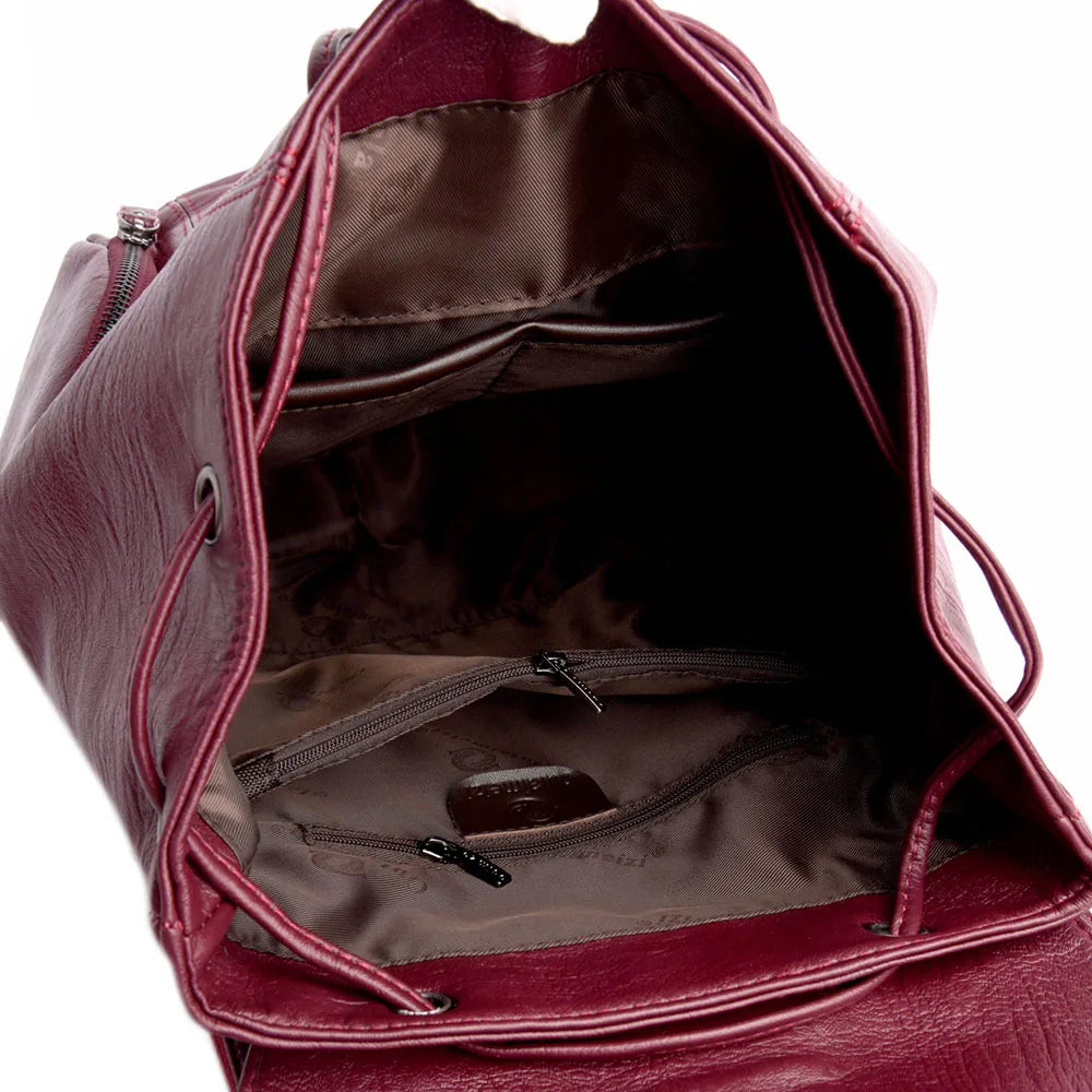 Genuine Sheepskin Leather Backpack for Women | Large Capacity Travel, Work & Everyday Fashion Backpack