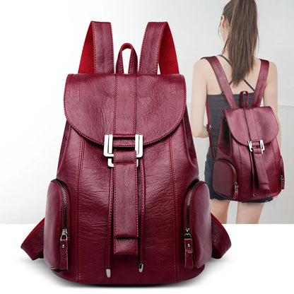 Genuine Sheepskin Leather Backpack for Women | Large Capacity Travel, Work & Everyday Fashion Backpack