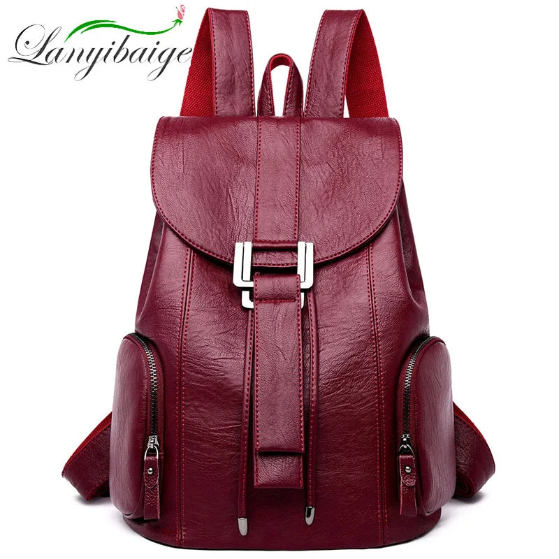 Genuine Sheepskin Leather Backpack for Women | Large Capacity Travel, Work & Everyday Fashion Backpack
