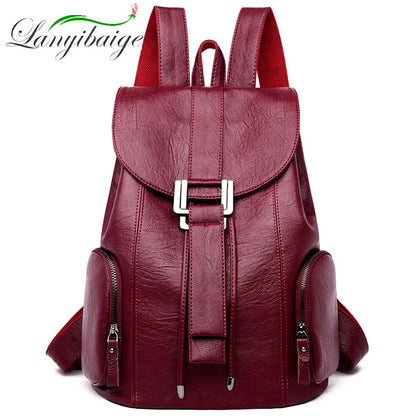Genuine Sheepskin Leather Backpack for Women | Large Capacity Travel, Work & Everyday Fashion Backpack