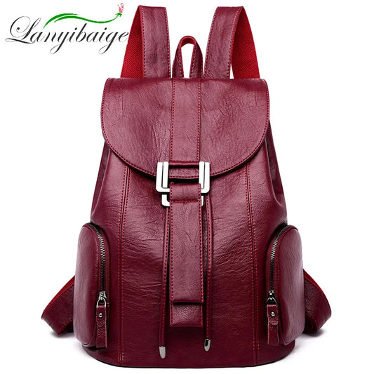 Genuine Sheepskin Leather Backpack for Women | Large Capacity Travel, Work & Everyday Fashion Backpack