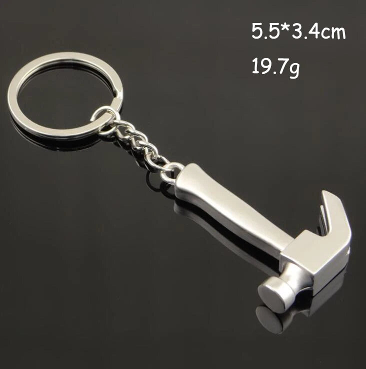 Mini Multi Tool Keychain | Portable Hammer, Wrench, Pliers, Shovel & Ruler Tool | Outdoor Keyring & Bag Accessory