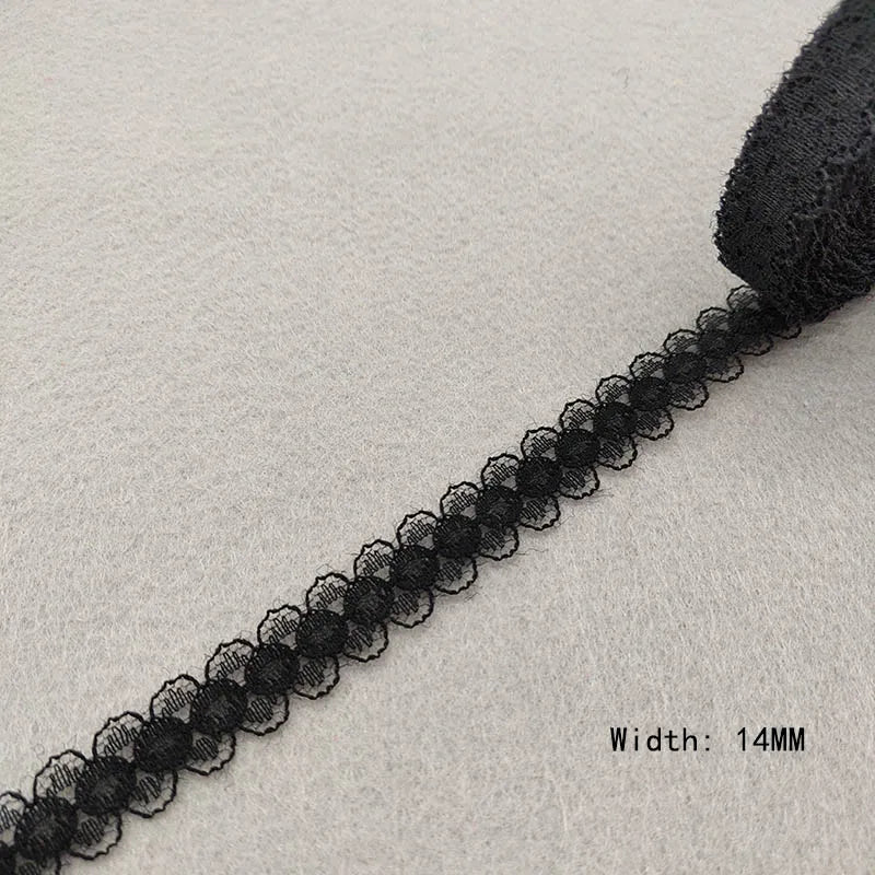 Black Lace Trim | 10 Yard Embroidered Lace Ribbon | Decorative Mesh Fabric for Sewing, Jewelry, Clothing, Bags & DIY Crafts