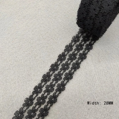 Black Lace Trim | 10 Yard Embroidered Lace Ribbon | Decorative Mesh Fabric for Sewing, Jewelry, Clothing, Bags & DIY Crafts