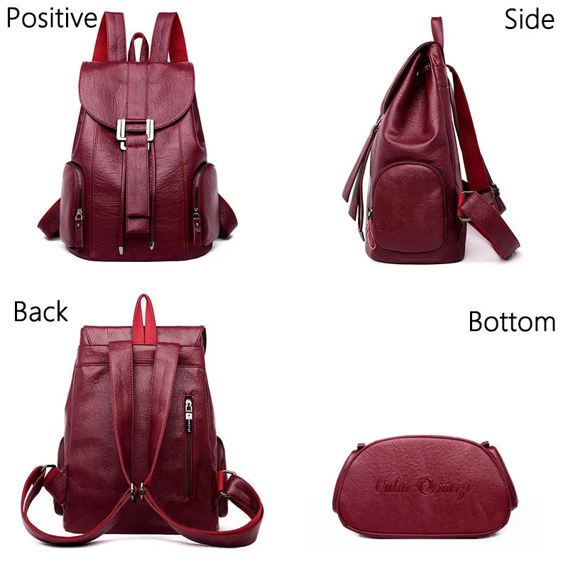 Genuine Sheepskin Leather Backpack for Women | Large Capacity Travel, Work & Everyday Fashion Backpack