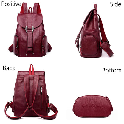 Genuine Sheepskin Leather Backpack for Women | Large Capacity Travel, Work & Everyday Fashion Backpack