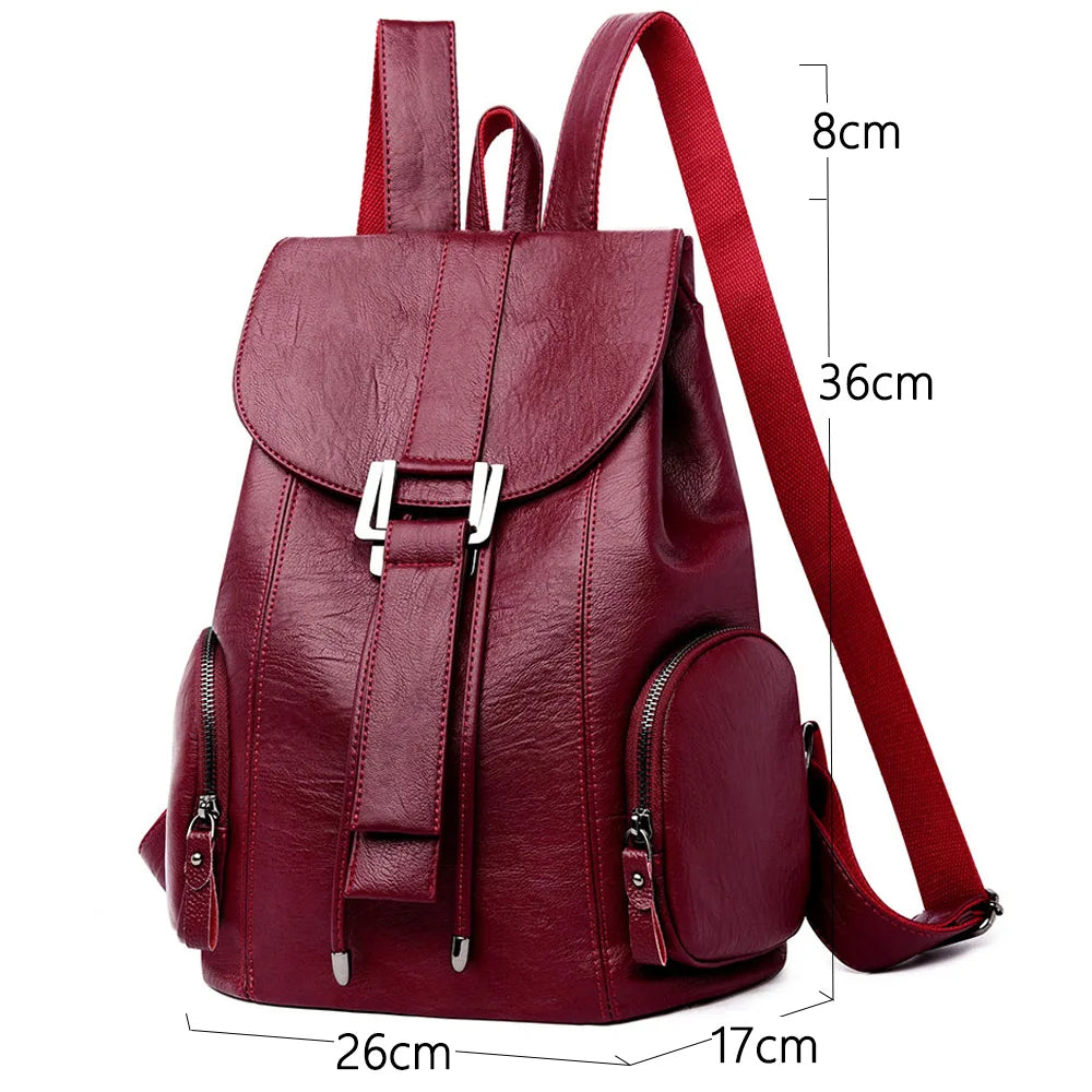 Genuine Sheepskin Leather Backpack for Women | Large Capacity Travel, Work & Everyday Fashion Backpack