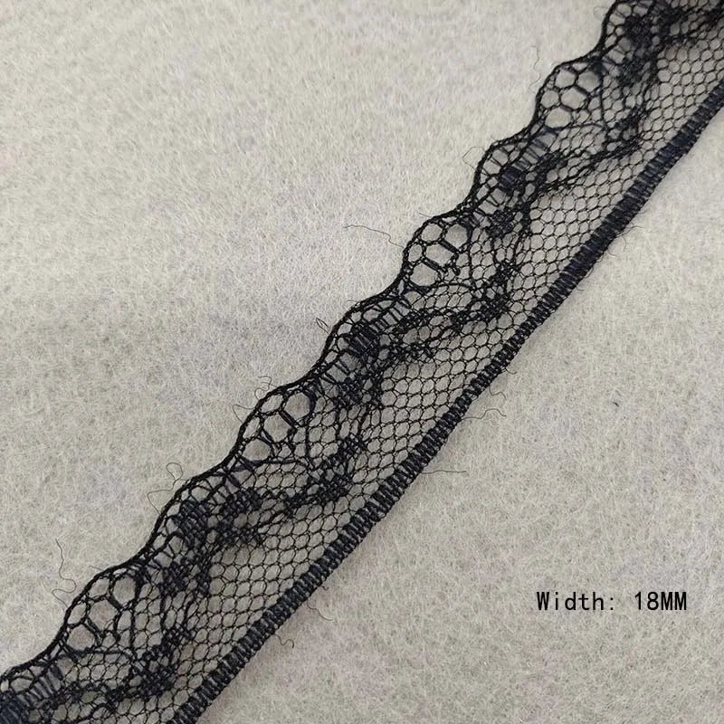 Black Lace Trim | 10 Yard Embroidered Lace Ribbon | Decorative Mesh Fabric for Sewing, Jewelry, Clothing, Bags & DIY Crafts