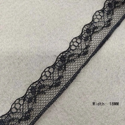 Black Lace Trim | 10 Yard Embroidered Lace Ribbon | Decorative Mesh Fabric for Sewing, Jewelry, Clothing, Bags & DIY Crafts