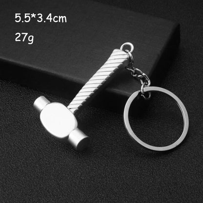 Mini Multi Tool Keychain | Portable Hammer, Wrench, Pliers, Shovel & Ruler Tool | Outdoor Keyring & Bag Accessory
