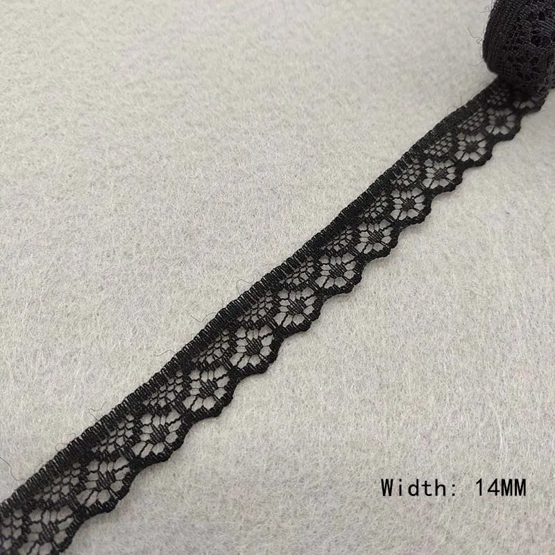 Black Lace Trim | 10 Yard Embroidered Lace Ribbon | Decorative Mesh Fabric for Sewing, Jewelry, Clothing, Bags & DIY Crafts