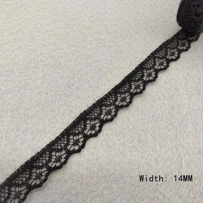 Black Lace Trim | 10 Yard Embroidered Lace Ribbon | Decorative Mesh Fabric for Sewing, Jewelry, Clothing, Bags & DIY Crafts