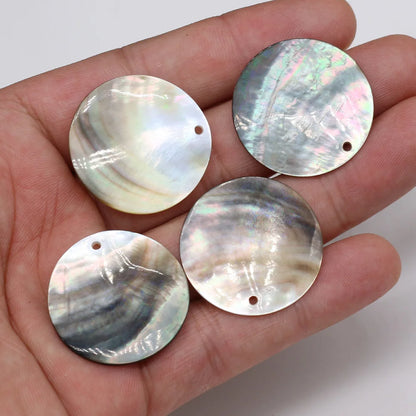 Black Mother of Pearl Charms | Natural Shell Coin Disc Pendants | 10pcs MOP Charms for DIY Earrings, Necklaces & Jewelry Making