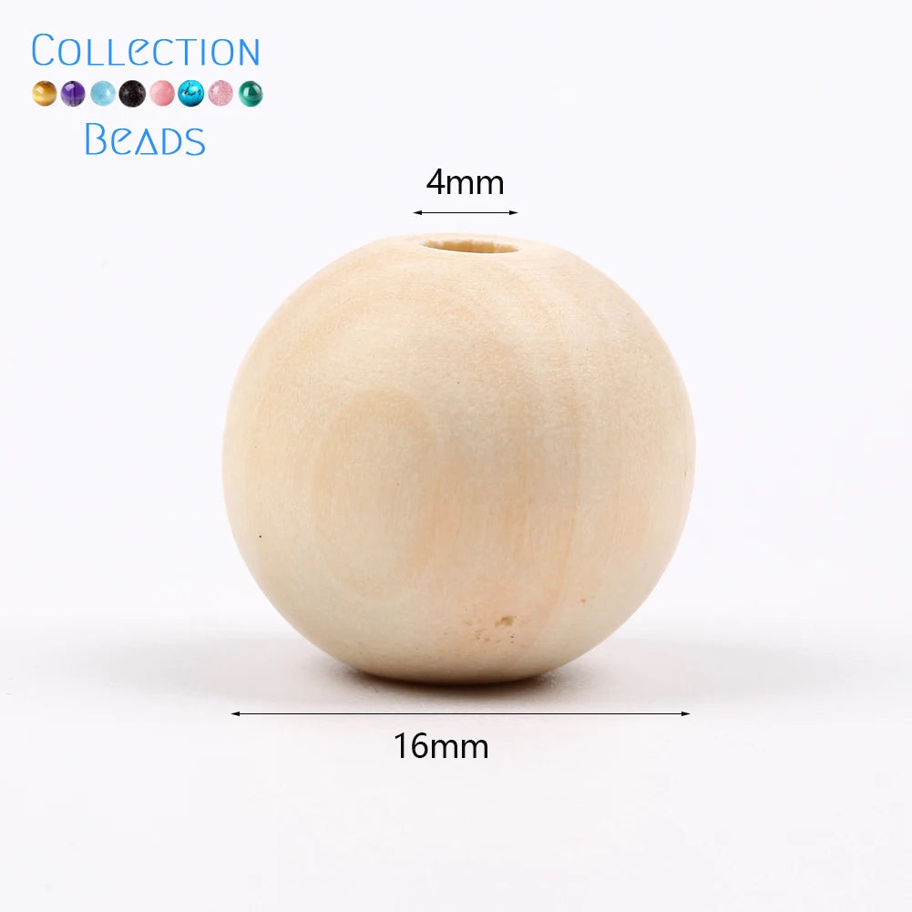 Natural Wood Beads | Round Wooden Spacer Beads 4–50mm | DIY Jewelry Making, Crafts & Handmade Accessories
