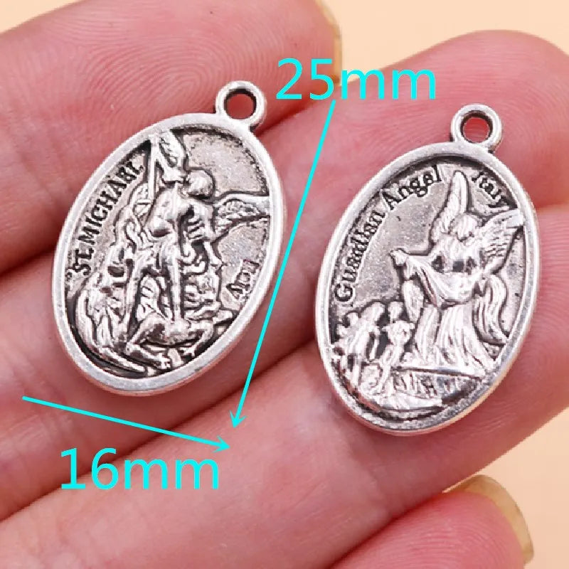 Vintage Christian Charms Set | St. Michael, St. Francis, Our Lady of Fatima & Lourdes Pendants | Religious Jewelry Making Supplies