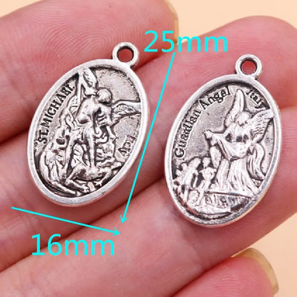 Vintage Christian Charms Set | St. Michael, St. Francis, Our Lady of Fatima & Lourdes Pendants | Religious Jewelry Making Supplies