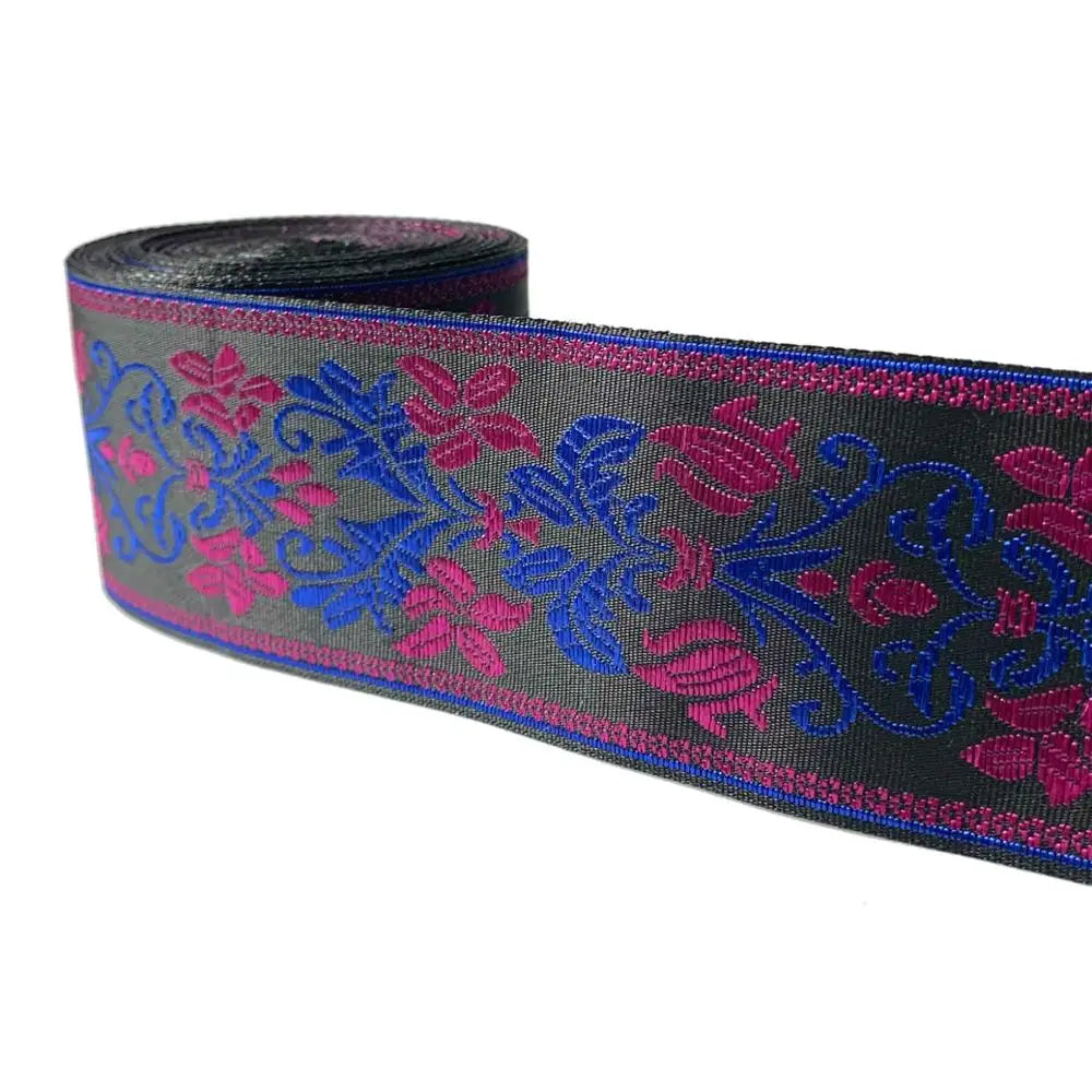 5cm Embroidered Lace Trim | 3 Yard Vintage Ethnic Boho Ribbon | Decorative Fabric Trim for Bags, Clothing, Jewelry & DIY Crafts