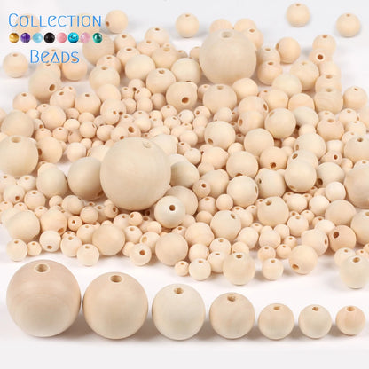 Natural Wood Beads | Round Wooden Spacer Beads 4–50mm | DIY Jewelry Making, Crafts & Handmade Accessories