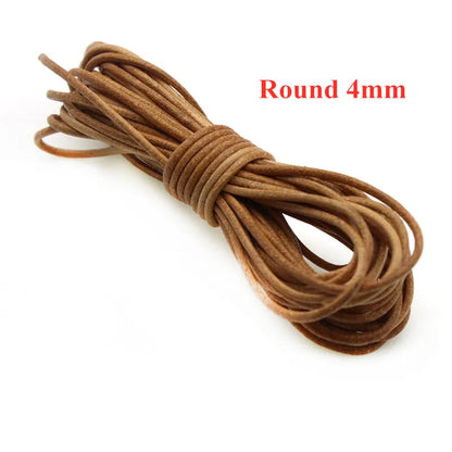 Genuine Cow Leather Cord | 2 Meter Round Flat Leather Strap | 1mm to 8mm Cord for Bracelets, Necklaces &amp; DIY Jewelry Making