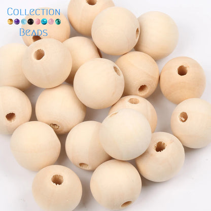 Natural Wood Beads | Round Wooden Spacer Beads 4–50mm | DIY Jewelry Making, Crafts & Handmade Accessories