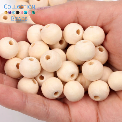 Natural Wood Beads | Round Wooden Spacer Beads 4–50mm | DIY Jewelry Making, Crafts & Handmade Accessories