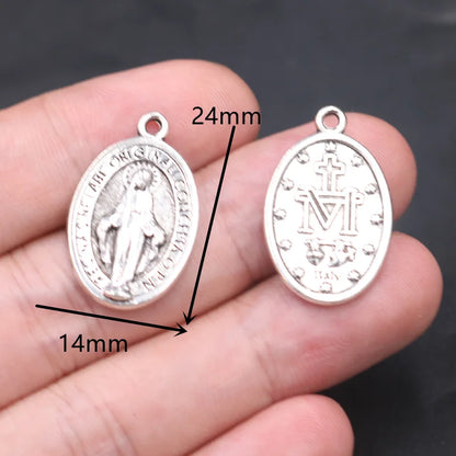 Vintage Christian Charms Set | St. Michael, St. Francis, Our Lady of Fatima & Lourdes Pendants | Religious Jewelry Making Supplies