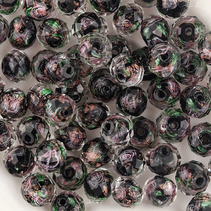 Close-up of multicolored beads on a white background