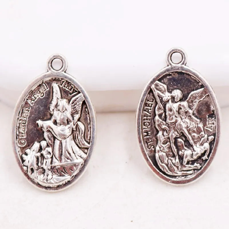 Vintage Christian Charms Set | St. Michael, St. Francis, Our Lady of Fatima & Lourdes Pendants | Religious Jewelry Making Supplies