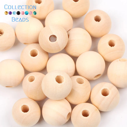 Natural Wood Beads | Round Wooden Spacer Beads 4–50mm | DIY Jewelry Making, Crafts & Handmade Accessories