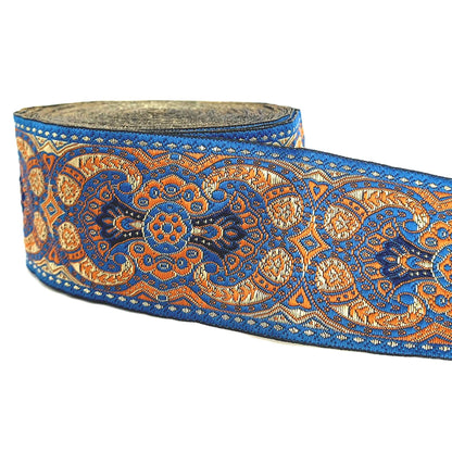 5cm Embroidered Lace Trim | 3 Yard Vintage Ethnic Boho Ribbon | Decorative Fabric Trim for Bags, Clothing, Jewelry & DIY Crafts