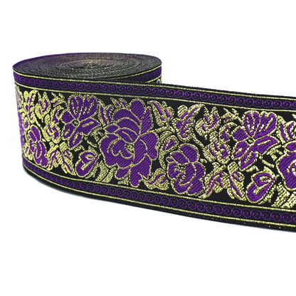 5cm Embroidered Lace Trim | 3 Yard Vintage Ethnic Boho Ribbon | Decorative Fabric Trim for Bags, Clothing, Jewelry & DIY Crafts